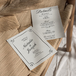 Convites Branca Desenhada Ilustrada Tudo Em Um Casamento Di