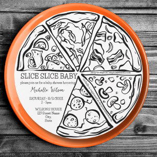 Convites Branca Desenhada Única com Fatia de Fatia