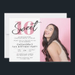 Convites Branca, Doce Moderno, Dezesseis Aniversário com Fo<br><div class="desc">Noivado Rosa Moderno Doce Dezesseis com Convite Fotográfico</div>