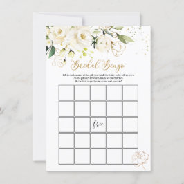 Convites Branca Floral Bridal Bingo/Ele Disse, Ela Disse Jo