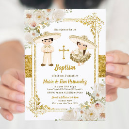 Convites Branca Floral Mexicana Fiesta Twin