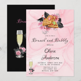 Convites Branca-Floral Preta-Rosa de Luxo Brunei e Borracha