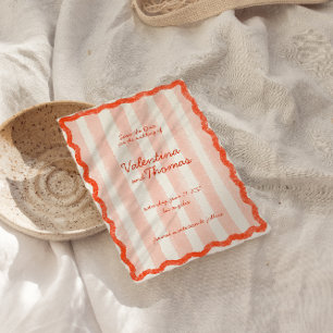 Convites Branca Moderna Rosa e Casamento Vermelho Salve a d