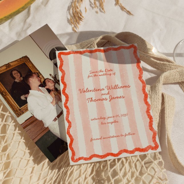 Convites Branca Moderna Rosa e Casamento Vermelho Salve a d (Criador carregado)