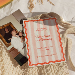 Convites Branca Moderna Rosa e Casamento Vermelho Salve a d