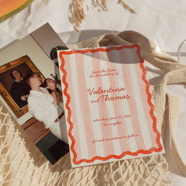 Convites Branca Moderna Rosa e Casamento Vermelho Salve a d (Criador carregado)