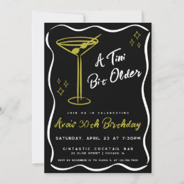 Convites Branca Negra Tini Bit Antigo Martini Aniversário