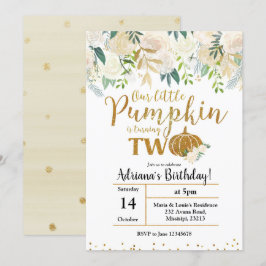 Convites Branca, Nossa Pequena Abóbora Está Virando Dois Co