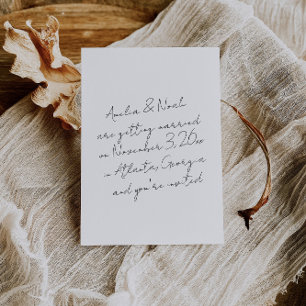 Convites Branca Simples E Minimalista Moderna Salve A Data