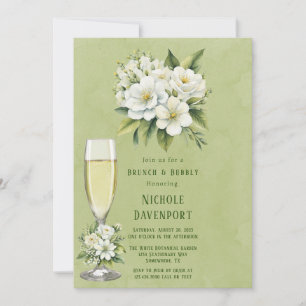 Convites Branca, Verde Pintado Brunch e Borracha