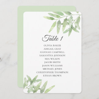 Convites Branches de Oliva. Gráficos simples de assentos de