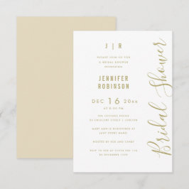 Convites Branco do Chá de panela Moderno do Script de Orçam