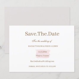 Convites Branco Dourado Cor De Água Cor Rosa Salvar A Data 