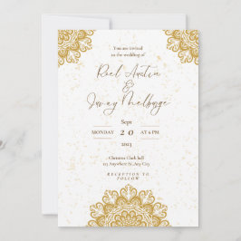 Convites Branco Dourado Moderno 