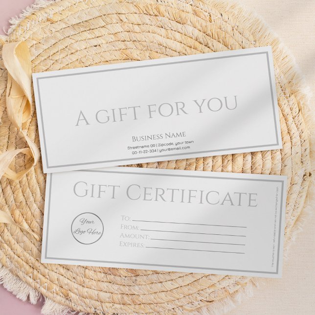 Convites Branco elegante com certificado de presente corpor (Criador carregado)