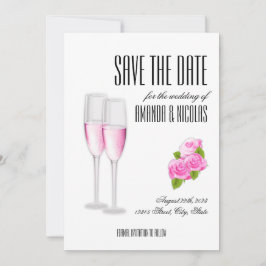 Convites Branco elegante moderno Save The Date Casamento I