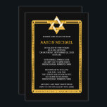 Convites Branco | Estrela Tom Dourada de David Bar Mitzvah<br><div class="desc">Simples e elegante tom preto e dourado Estrela do convite de celebração do Bar David Mitzvah. Design original criado por Designs Holiday Hearts (todos os direitos reservados). Se você precisar de assistência para personalizar este design para seu evento, envie um e-mail para info@holidayheartsdesigns.com e ficaremos felizes em ajudar sempre que...</div>
