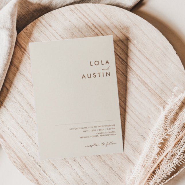 Convites Branco Natural Do Deserto Simples, Tudo Em Um Conv (Criador carregado)