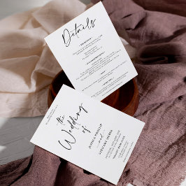 Convites Branco negro elegante, tudo em um casamento de cal