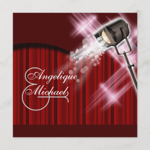 Convites Branco vermelho de casamento de Hollywood