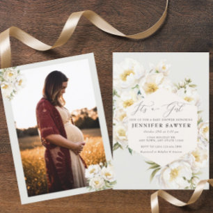 Convites Brancos   Chá de fraldas de fotos