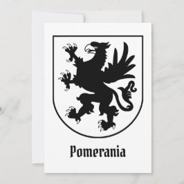 Convites Brasão de Armas da Pomerânia Preto e Branco Heráld