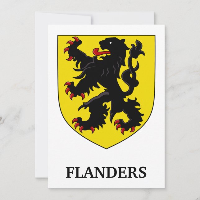 Convites Brasão de Armas de Flandres Leão Heráldico (Frente)
