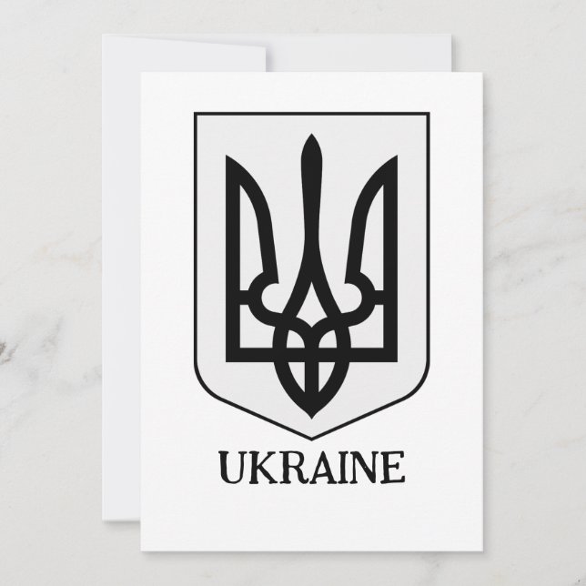 Convites Brasão de Armas do Estado da Ucrânia Arte Minimali (Frente)