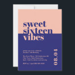 Convites Bravo Moderno Doce Dezesseis Vibes Rosa Aniversári<br><div class="desc">Celebrar o aniversário de 16 anos de sua filha ou amada em estilo com o nosso Convite de Aniversário Rosa 'Doce Dezesseis Vibes'! Este convite moderno e ousado é a forma perfeita de dar o tom a um doce e memorável partido de dezesseis. Projetado com tons de cor azul e...</div>
