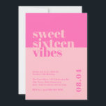 Convites Bravo Moderno Doce Dezesseis Vibes Rosa Aniversári<br><div class="desc">Celebrar o aniversário de 16 anos de sua filha ou amada em estilo com o nosso Convite de Aniversário Rosa 'Doce Dezesseis Vibes'! Este convite moderno e ousado é a forma perfeita de dar o tom a um doce e memorável partido de dezesseis. Projetado com matizes cor-de-rosa vibrantes e fontes...</div>