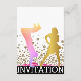 Convites Break Dance School Dico Hip Hop Rosa Ombre