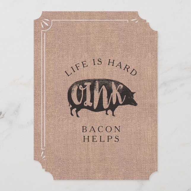 Convites Breakfast ou Brunnic Party para Amantes de Bacon (Frente/Verso)