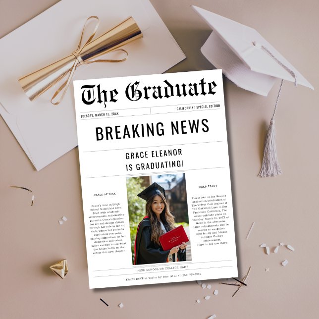 Convites Breaking News Graduation 2025 - Foto do jornal (Criador carregado)