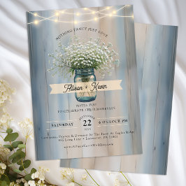 Convites Breath Mason Jar Wedding, Rustic Baby