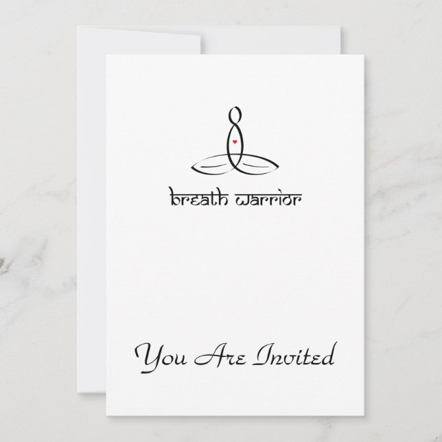 Convites Breath Warrior - Estilo Sânscrito Preto (Frente)