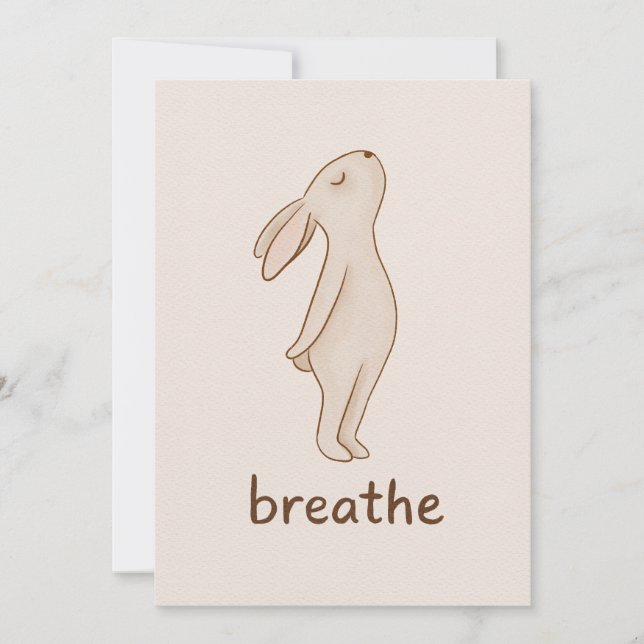 Convites Breathe Bunny Encouragement Card (Frente)
