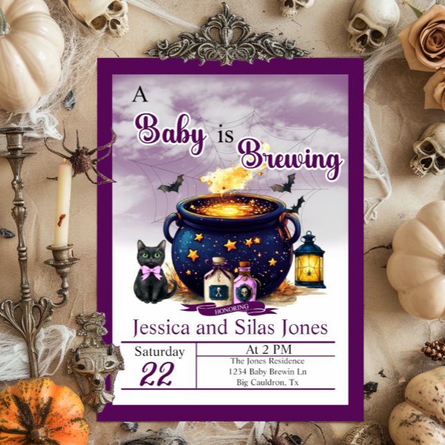 Convites Brewing A Baby Invitation (Criador carregado)