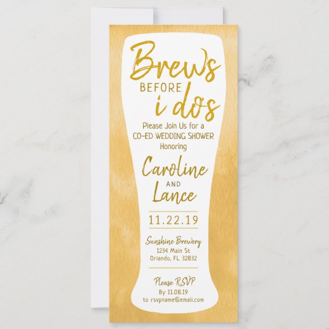 Convites Brews antes do Chá de casamento de co-Ed (Frente)