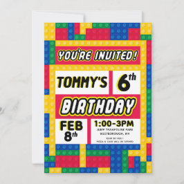 Convites Brick Builder Customizable Birthday Invitation