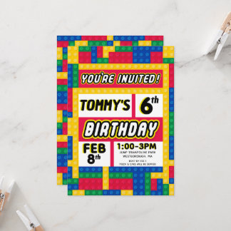 Convites Brick Builder Customizable Birthday Invitation