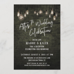 Convites Brick Edison Luz Após a Celebração do Casamento