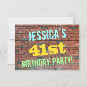 Convites Brick Wall Grafite Inspirado 41 ruas Aniversário +