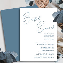 Convites Brida Chic Bridal do Script Whimsical Azul Dusty B