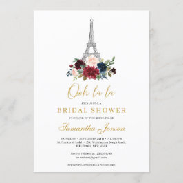 Convites Brida de inverno floral do buquê de Paris eifel bu