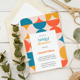 Convites Brida do Meio século Scallop de Meio Círculo Retro