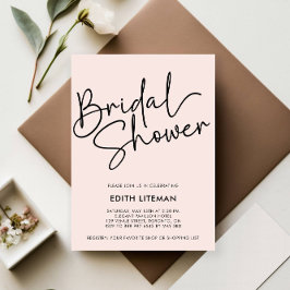 Convites Brida Rosa Elegante com Script Simples Manuscrito