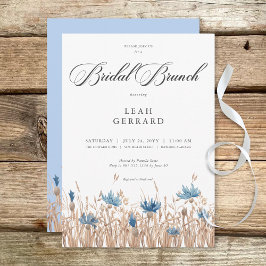 Convites Bridal Azul de Cornflower & Wheat Field