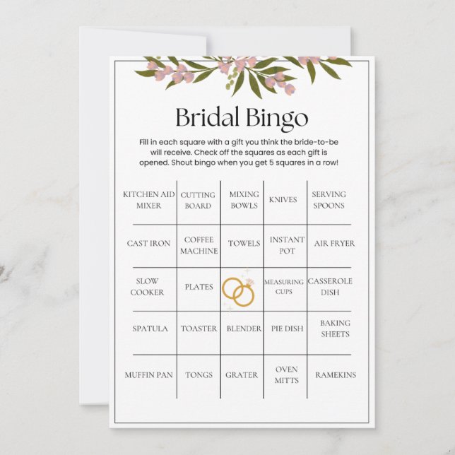 Convites Bridal Bingo (Frente)