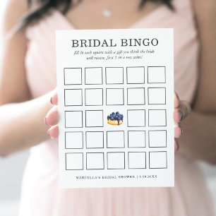 Convites Bridal Bingo   Cheesecake de mirtilo