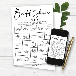 Convites Bridal Bingo Encontra o Jogo do Chá de panela Conv